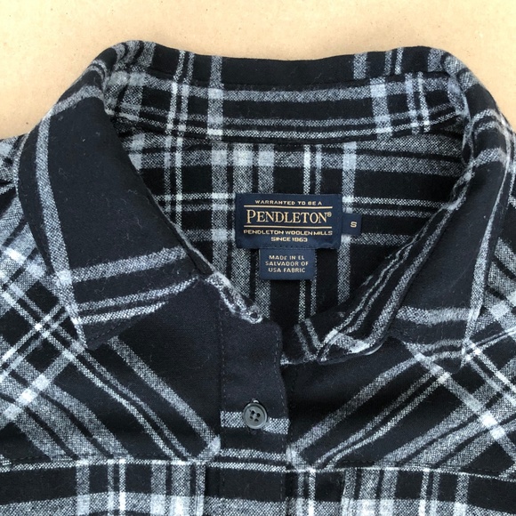 Pendleton 100% virgin wool black&white pla… - Picture 2 of 4